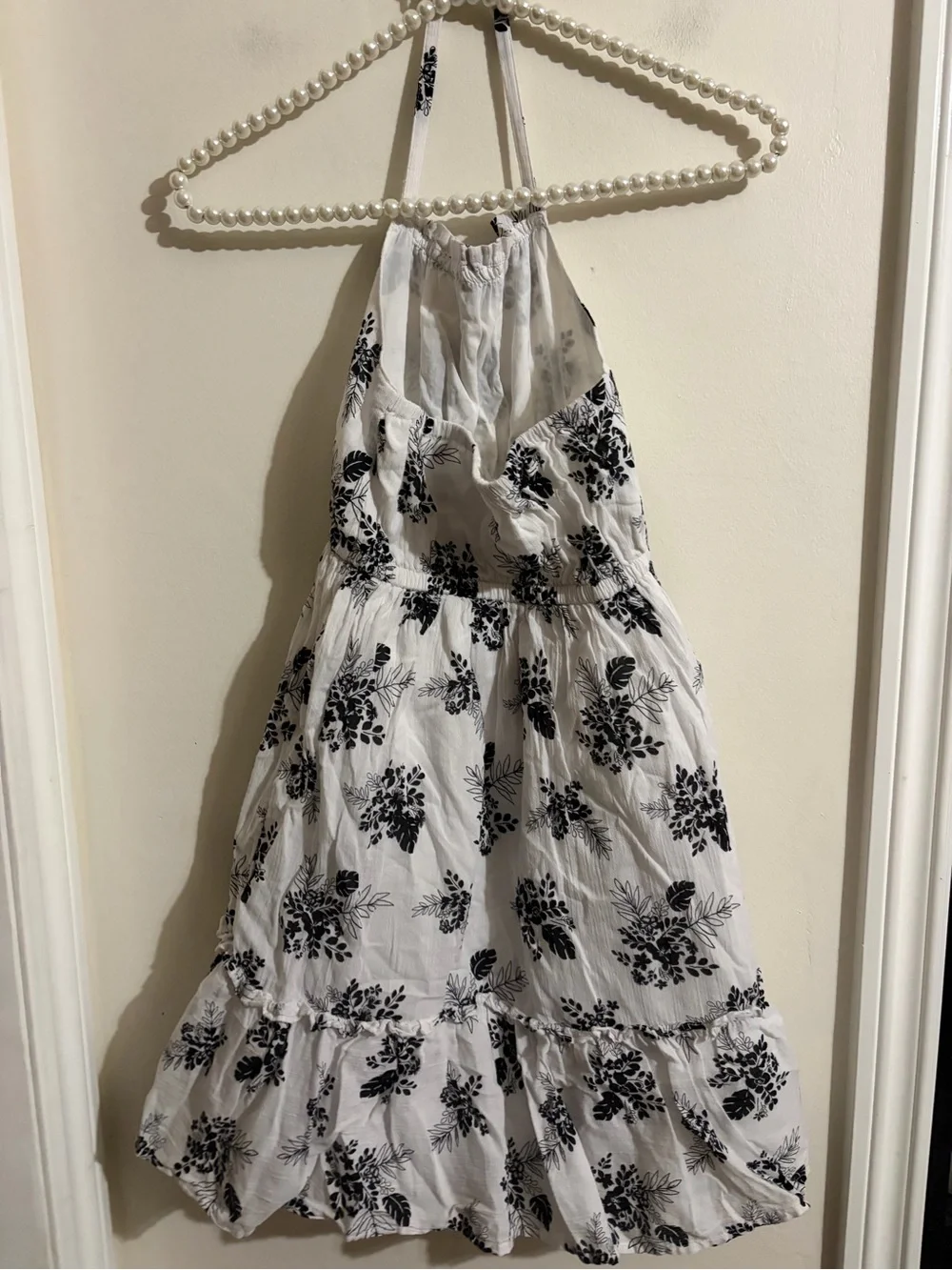 Janie and Jack White Dress with Black Floral Print